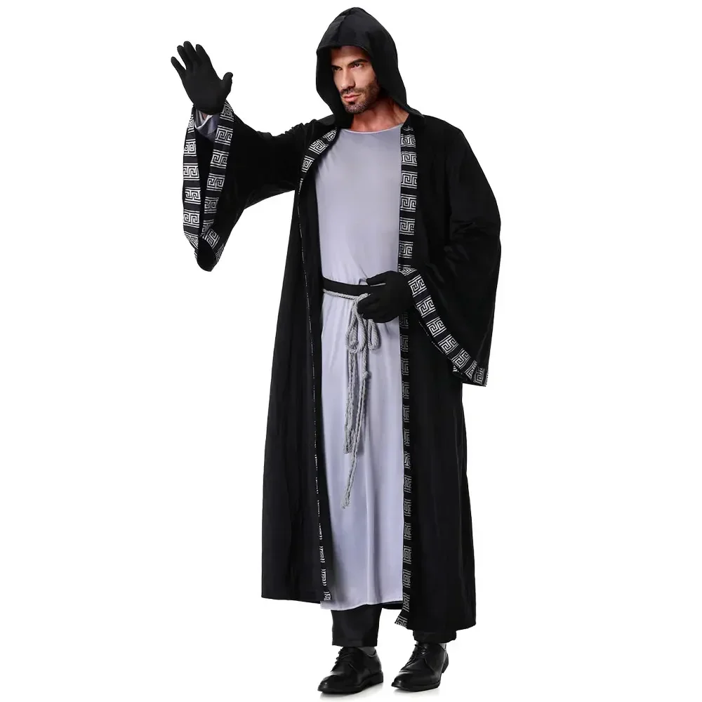 

Medieval Religious Wizard Priest Cosplay Robes Halloween Day Dead Men Vampire Fancy Dress Carnival Party Stage Dress Up
