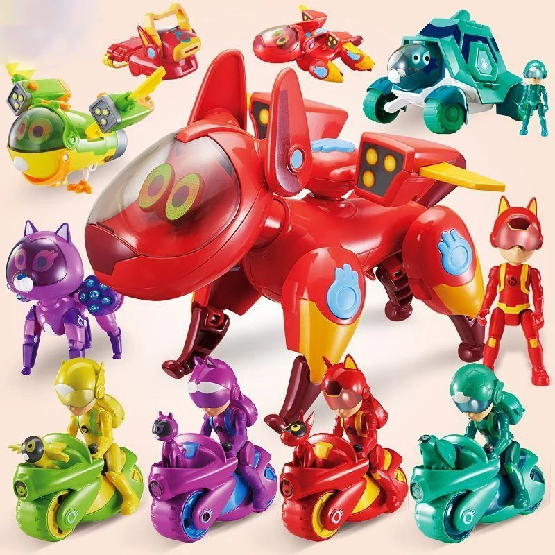 

Мультяшная машина-трансформер Petronix Defenders, игрушки для домашних животных, фигурки героев, коллекция моделей, украшения, детские рождественские подарки