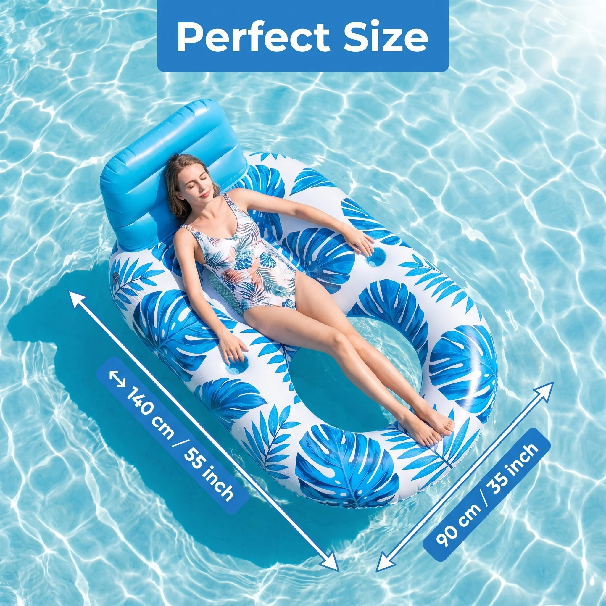 Bouée gonflable pour adulte - Chaise longue flottante pour piscine, radeau, fauteuil flottant pour piscine et lac