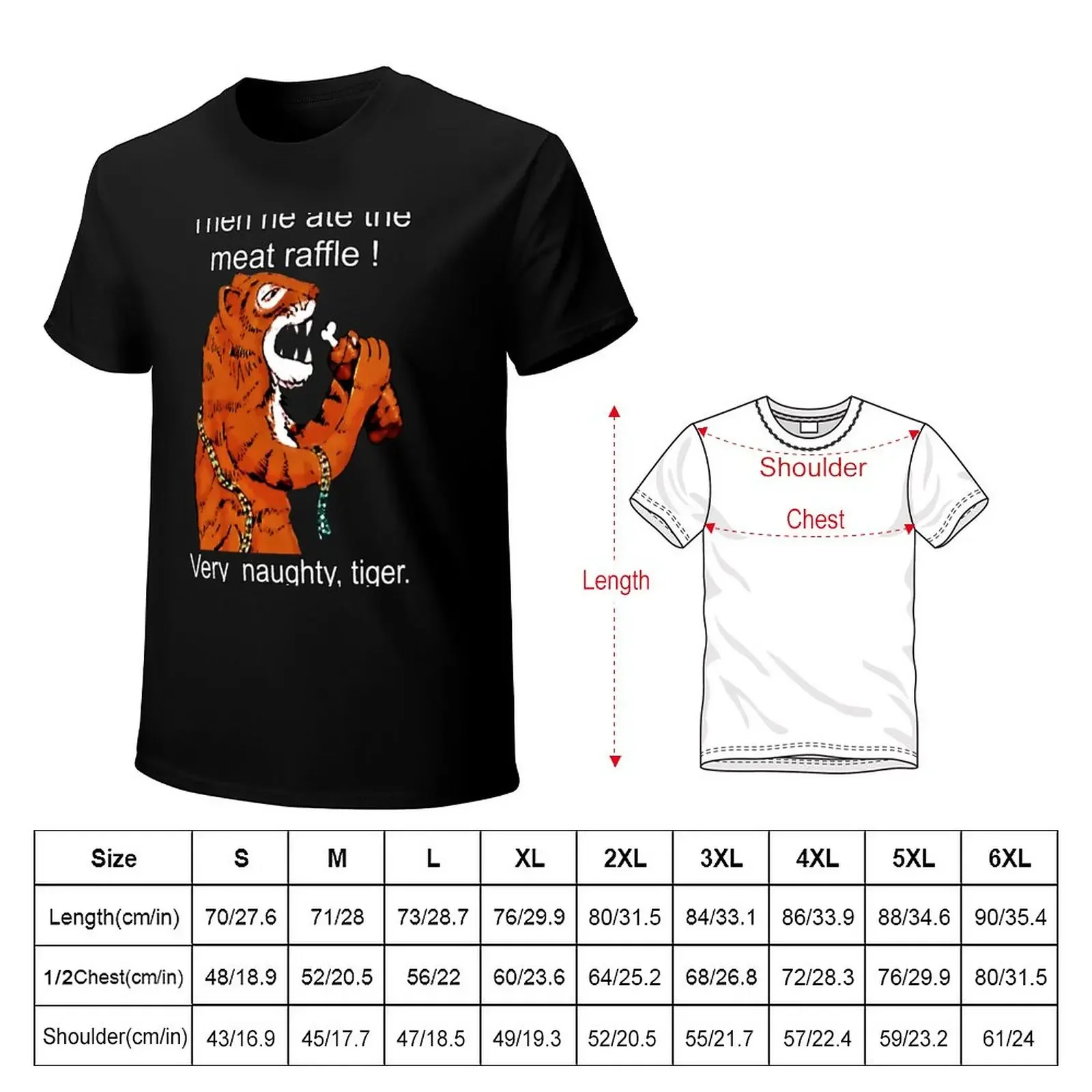 Naughty Tiger, Don't Eat The Meat Draw ! T-Shirt oversizeds korean fashion mens graphic t-shirts pack