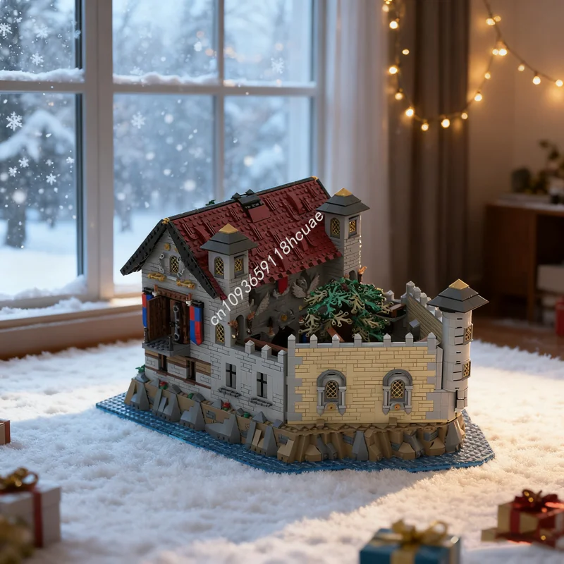 

3529 шт. MOC, средневековая модель замка тюрьмы, строительные блоки, игрушка, архитектура, рождественские подарки, идея «сделай сам», образовательный кирпич, день рождения