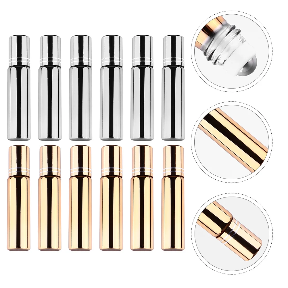 

12Pcs Roll on Bottles Essential Oil Glass Leak Proof Leak Resistant Refillable Perfume Oil Roller Bottles Roller Bottle