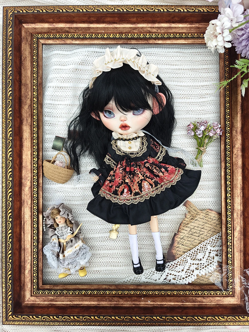 

New blythe doll clothes black red Handmade Dress for Blythe Doll Cutedress for Ymy Licca Azones Ob22 24 27 Doll Accessories