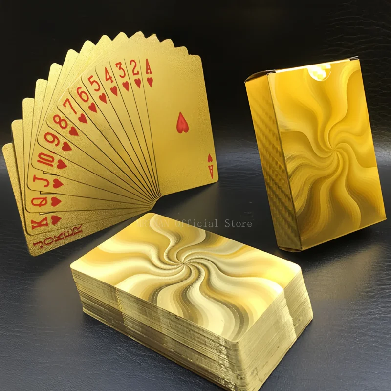 Gold Playing Card Game Card Group Waterproof Poker Suit Magic Package Board Game Gift