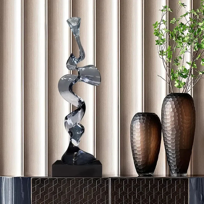 Modern Abstract Irregular Resin Sculpture Transparent Art Statue Eco Friendly Home Decor For Living Room TV Cabinet Entrance