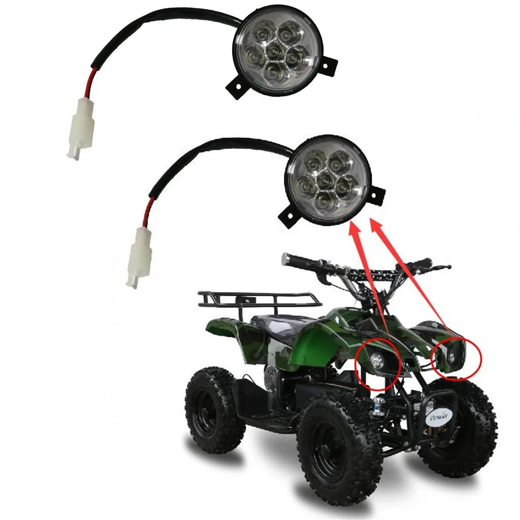 

2 pcs LED Headlight Head Light 1.5W 12v-48v for Go kart ATA110D ATA110D1 ATA125D ATA135D ATA125 110CC 125CC 150cc ATV Quad