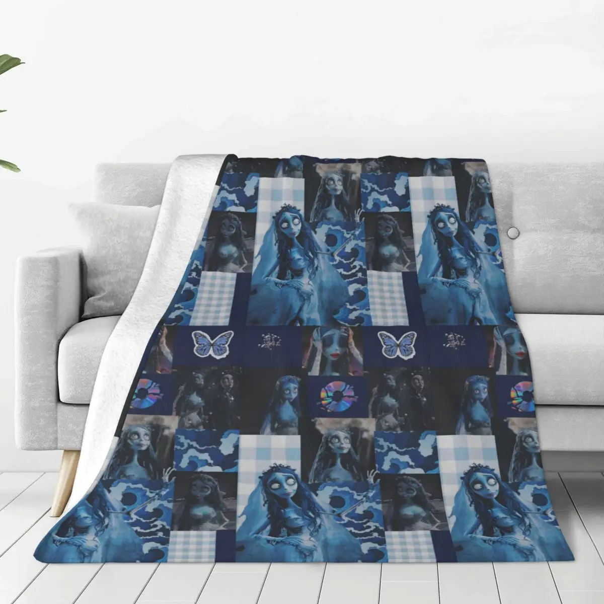 Custom Anime Movie C-Corpse Bride Blankets Warm Flannel Sorrow Love Story Throw Blanket for Bed Couch Bedspread