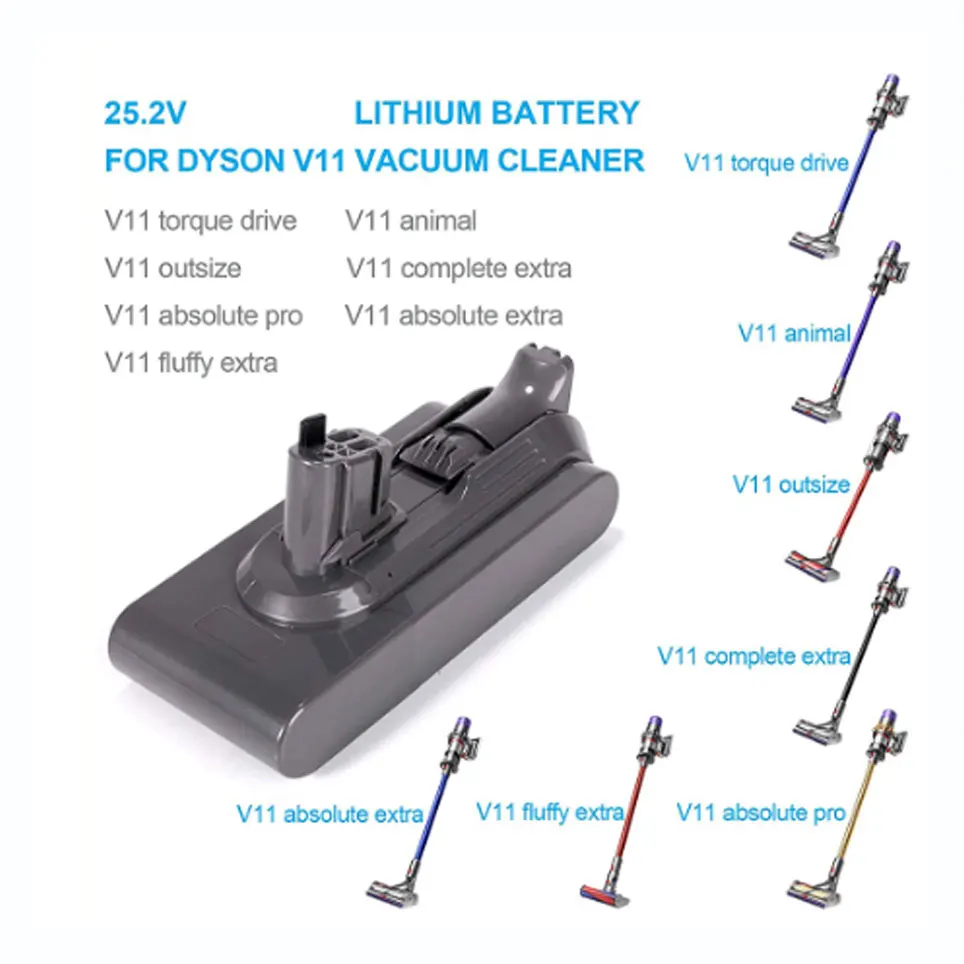 25.2V Battery for Vacuum Cleaner,For Dyson V11 upgrade,4800mAH 6800mAh 7800mAH,9800mAH for Vacuum Cleaner For Dyson