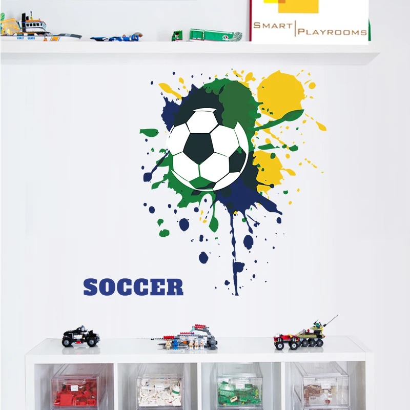 World Soccer Football Game Wall Sticker for Living Room Bedroom Home Decorative Wall Decals Kids Room Murals wallpaper Decor PVC