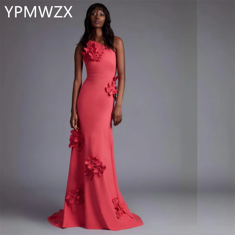 Customized Women Party Dress Occasion Prom YPMWZX Strapless A-line Floor Length Skirts Flower Bespoke  Dresses Gown Eve