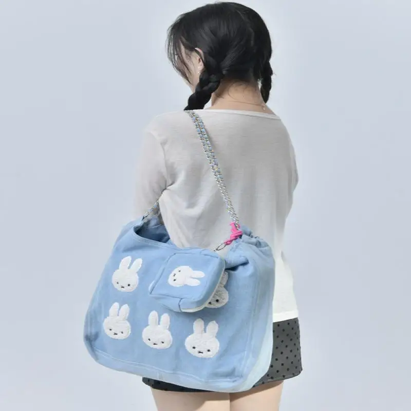 Monedero Miffy para chica japonesa, bolsa de almacenamiento de cosméticos con estampado portátil de dibujos animados, bolsa de almacenamiento de joyería para chica coreana, regalo de vacaciones ﻿