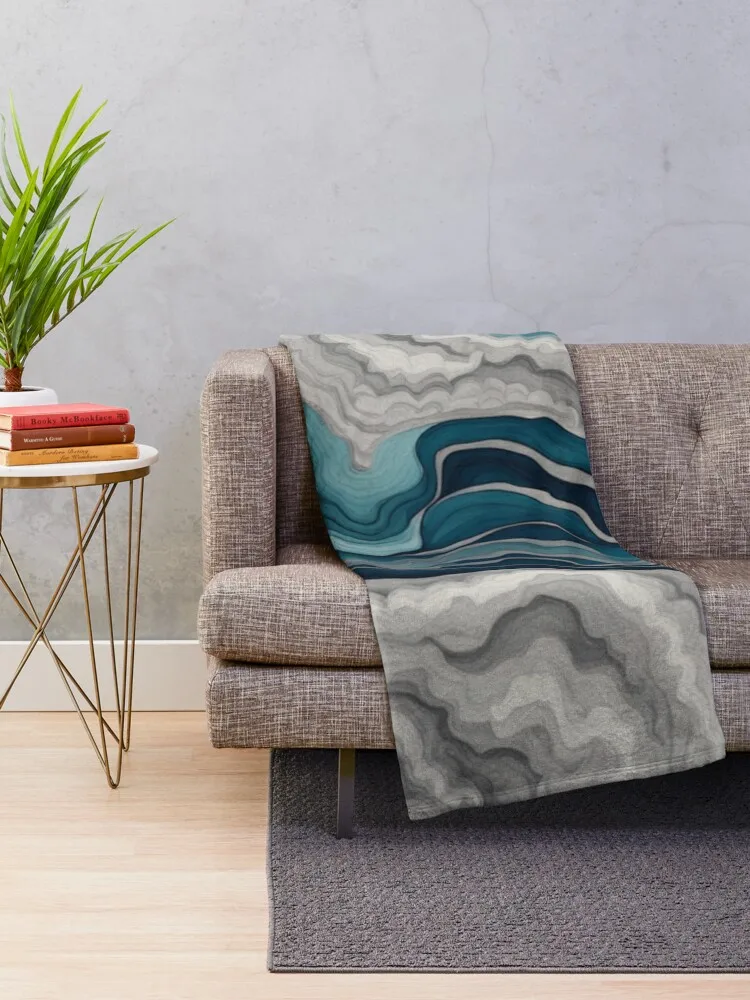 Ocean Waves Geode Pattern Throw Blanket Luxury For Baby Decorative Throw Blankets