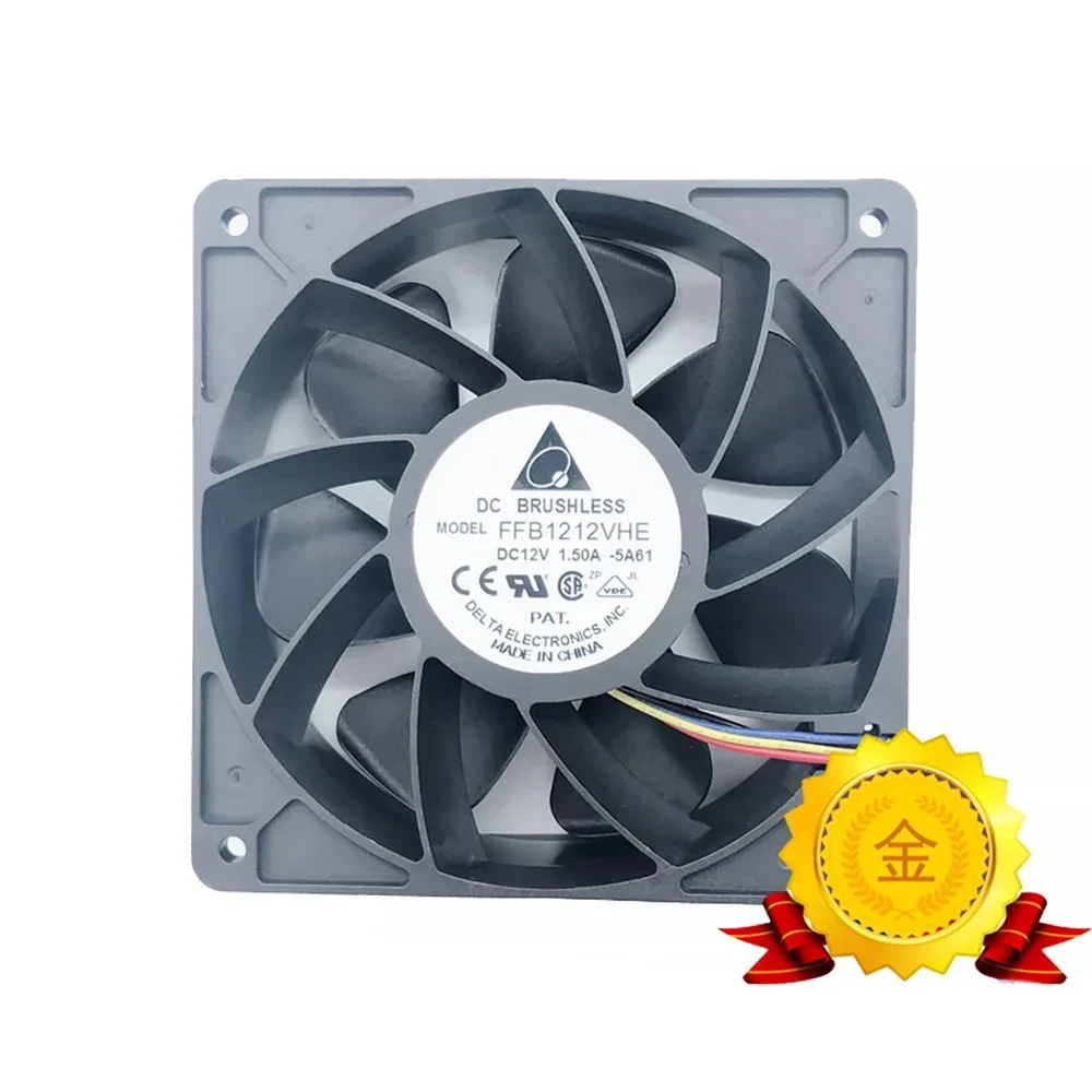 

+New 12cm For 12038 120mm FFB1212VHE 120*120*38mm DC 12V 1.5A 24W 4Wire,Violence Server industrial case Cooling Fans