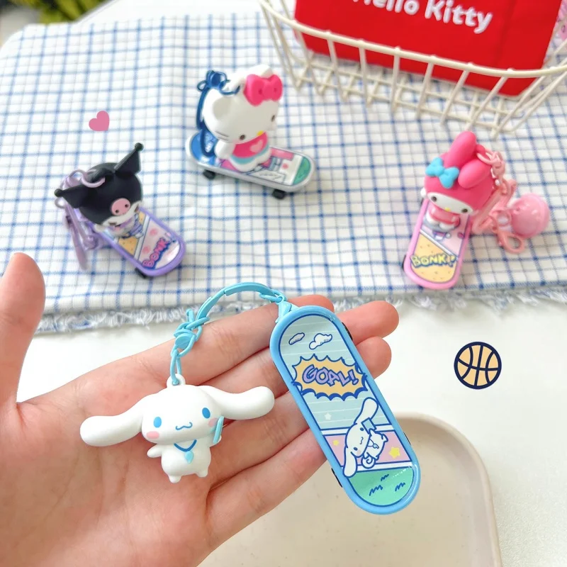 Cute Couple Pendant Genuine Sports Time Series Skateboard Anime Figure Keychain for Car Key School Bag view 5