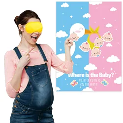 Gender Reveals Baby Secrets Team Game Card Baby Shower Birthday Party Blind Sticker Game