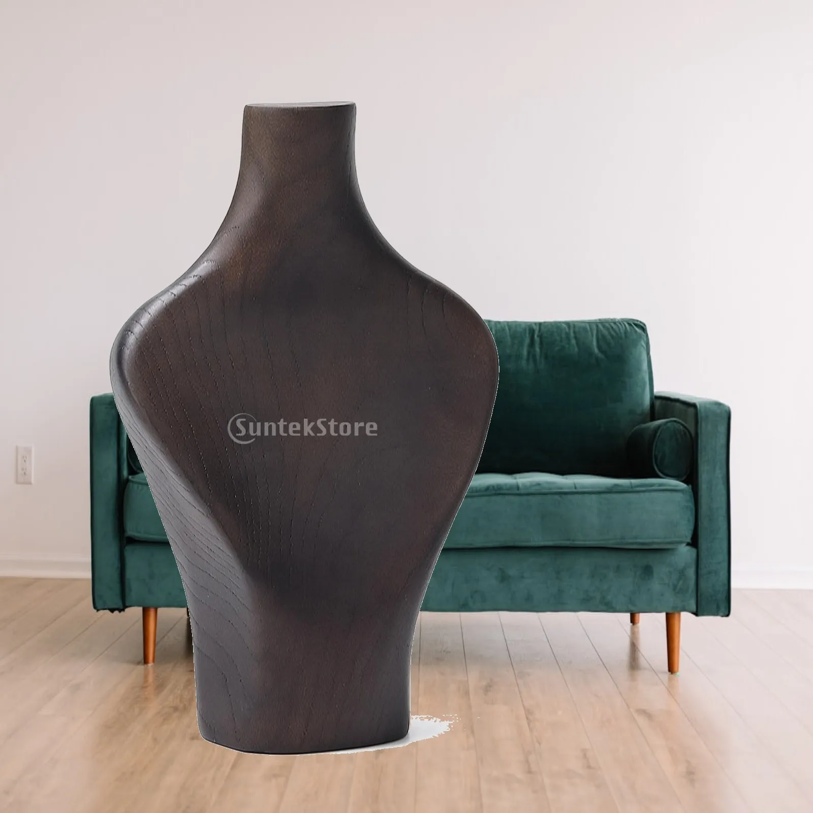 Necklace Display Bust with Wooden Base Stable Wooden Necklace Display Bust Compact Countertop for Boutique Owners