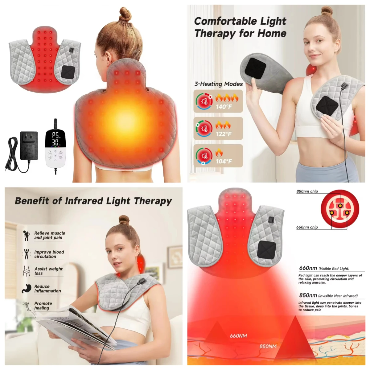 

Хит продаж: Оптовая продажа от производителя – грелка для шеи и плеч с красной светотерапией, коврик для полного расслабления тела.