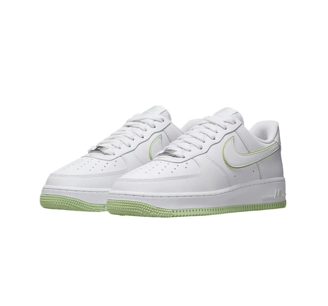 Nike Air Force 1 07 Low Men's Board Shoes Supportive Comfort Casual Shoes Cushioned Lightweight Breathable Sneakers White Green