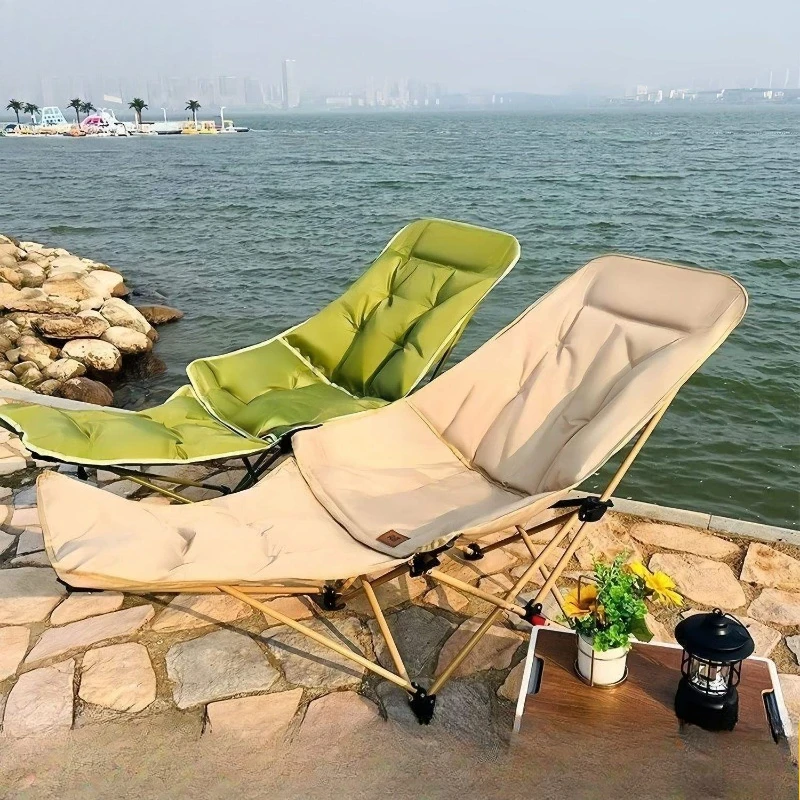 Folding bed with added padded materials, nap bed, folding chair, portable outdoor camping fishing stool, lightweight park moon