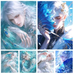 2024 New Diamond Painting Kit Cartoon Anime Peacock Prince Round Diamond Mosaic Cross Embroidery Creative Home Decoration Gift