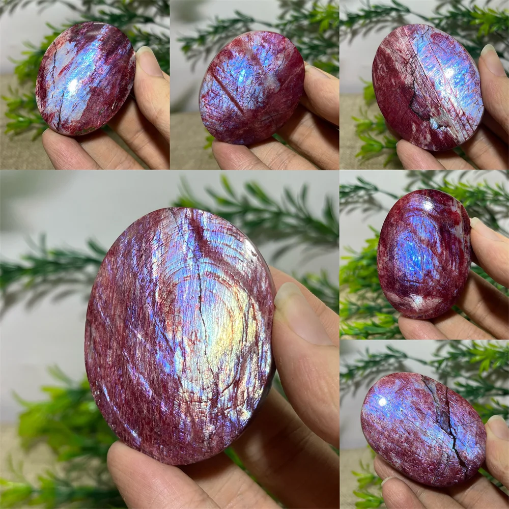 Red Moonstone Palm Natural Crystal Specimen  Quartz Reiki Beauty Minerals High Quality Healing Spiritual Home Decoration