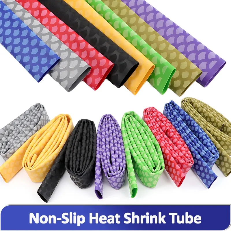1m/pc Non-slip Heat Shrink Tube 15mm-45mm Fishing Rod DIY Fish Scale Handle Insulation Waterproof Racket Handle Grip Wrap Tubing
