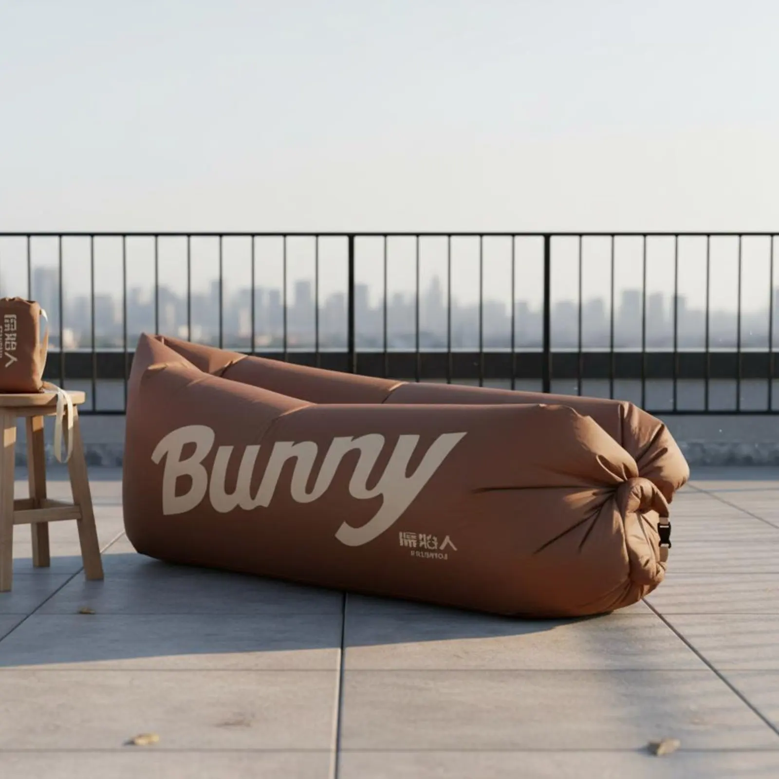 

Inflatable Lounger No Pump Needed Inflatable Lounger Lazy Bag Lounger Airtight Wind-Inflated Couch Long-Lasting Material