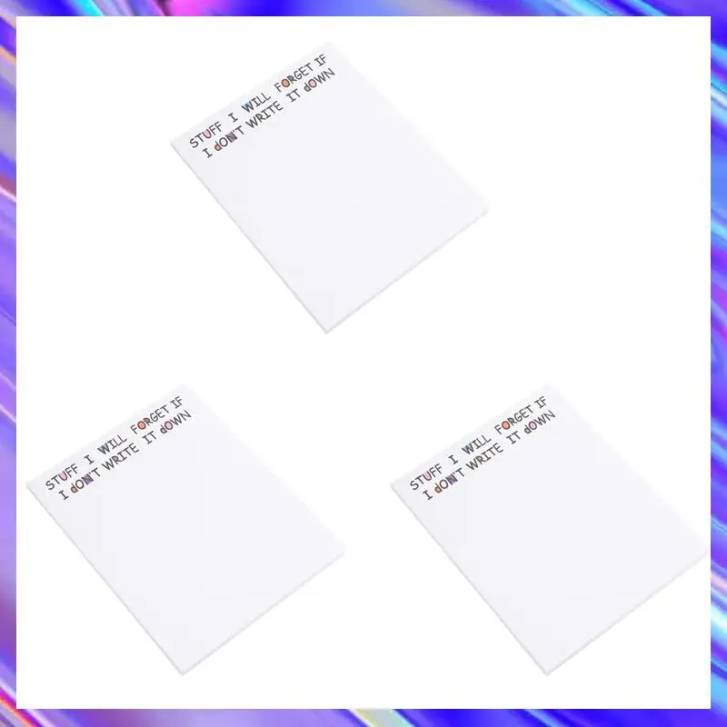 3X Catatan Tempel Lucu, Alat Tulis Lucu Buku Catatan Daftar Tugas, Perlengkapan Kantor, Label Buku Catatan, Catatan Tempel Meja 50 Halaman, A