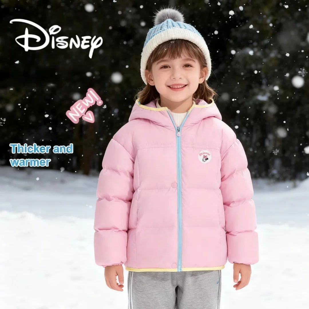 

Disney Children Thickened Color Patchwork Warm-keeping Coat Kids Cotton-padded Jacket Winter Cold-resistant Windproof Outerwear