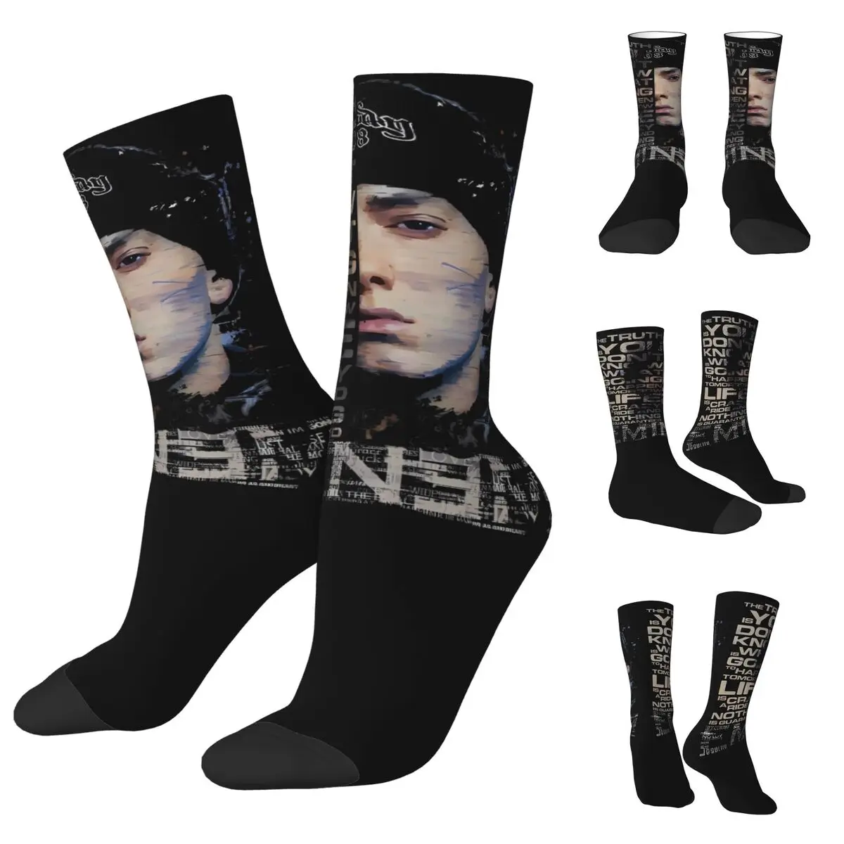 Eminem My name is Slim Shady High elasticity polyester fiber Men and Women printing Applicable throughout the year Dressing