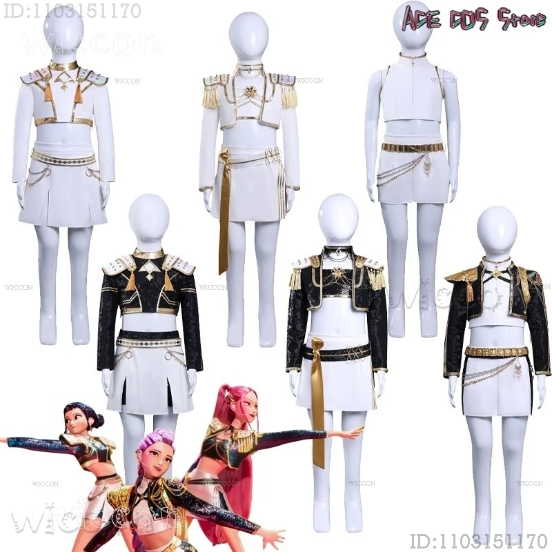 

Костюм на Хэллоуин Охотница, 3 стиля, для взрослых и детейK-Pop Mira Rumi Zoey, охотники на демонов, черный, белый цвет, аниме, одежда для косплея, платье