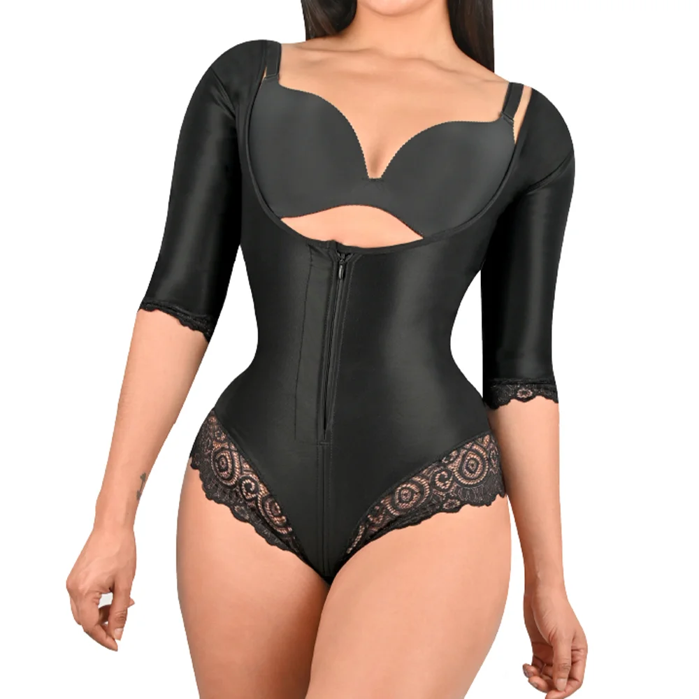 Double Compression BBL Triangle Shorts Fajas Colombians Open Chest Waist Trainer Tummy Control Sheath Slimming Bodysuit Women