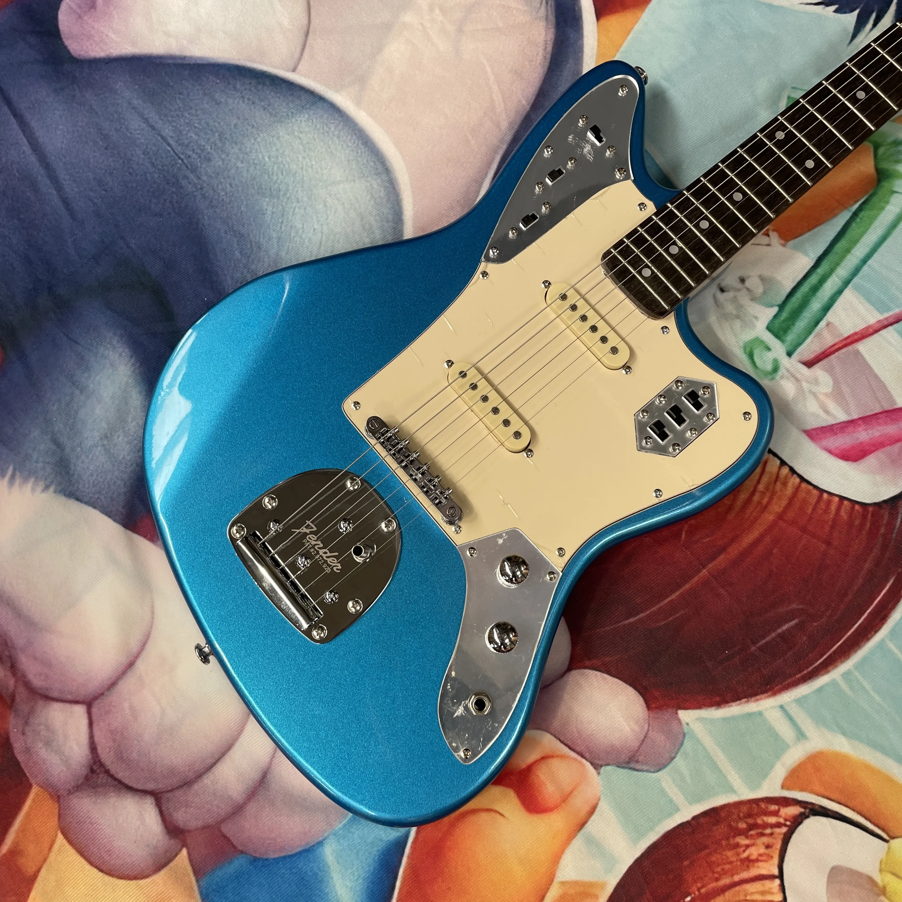 Metallic Blue 6-String Electric Guitar Ss Guitar Rosewood Fingerboard Cheetah Guitar