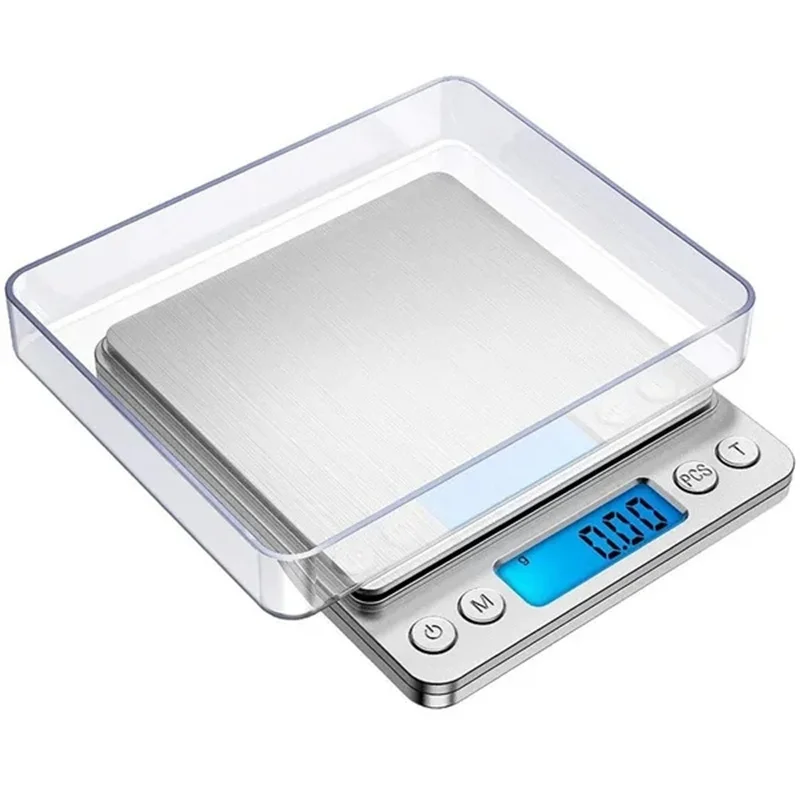 Bilancia da cucina digitale LCD da 1kg/2kg/3kg Mini bilancia elettronica per gioielli di precisione in acciaio inossidabile tascabile