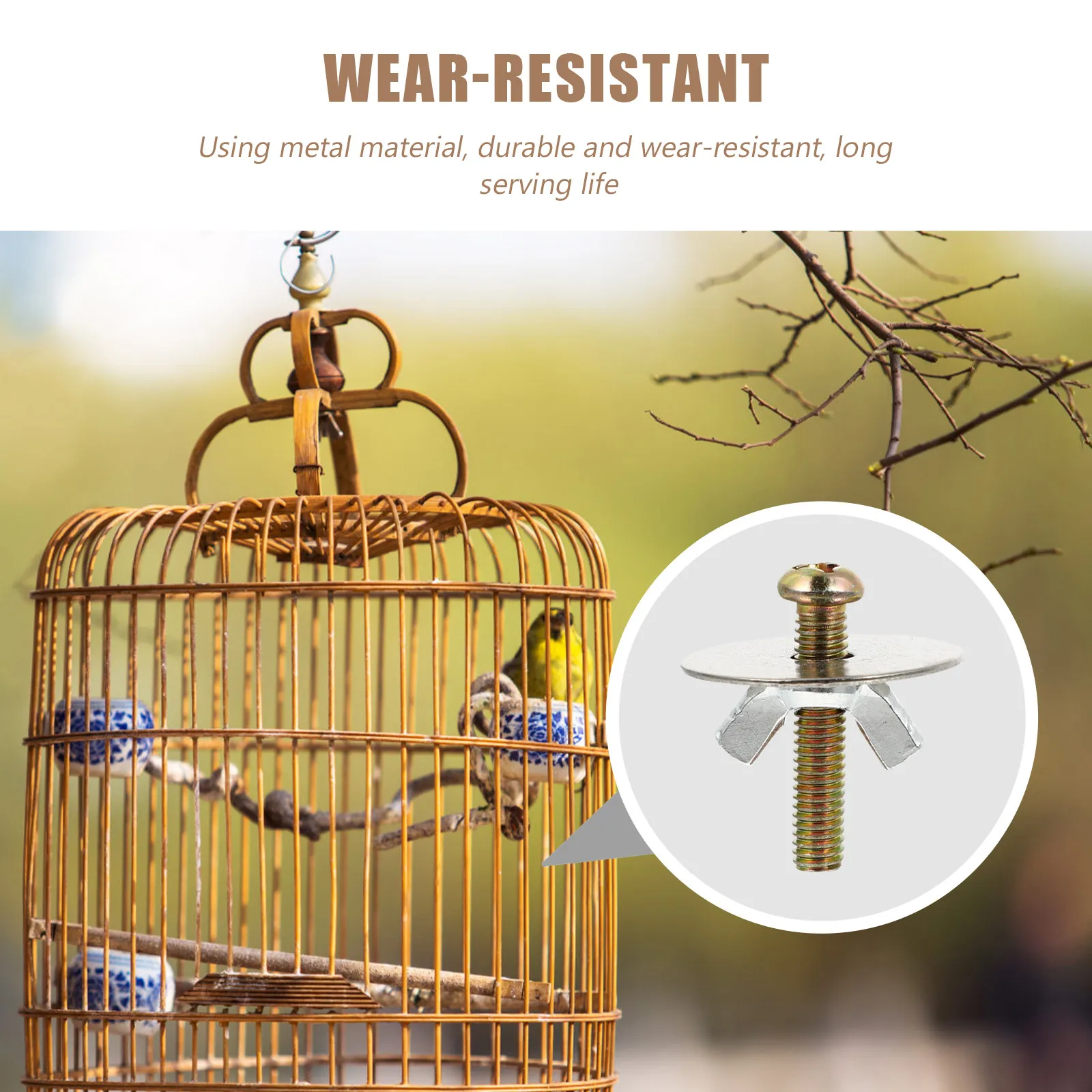 

30Sets Nest Fixing Parts Heavy Duty Wing Nuts Kit for Breeding Box Fittings Bird Nest Fasteners Flat Washers Rust Resistant