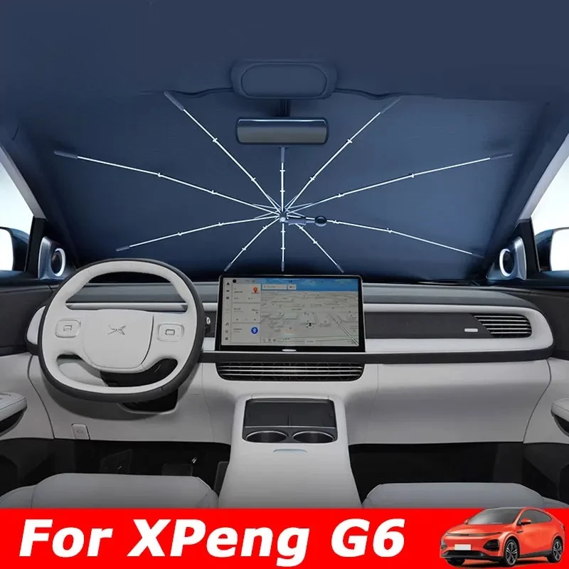 Солнцезащитный складной зонт-шторка для лобового стекла XPENG G6 (2024, 2025, 2026) — аксессуар для теплоизоляции переднего стекла
