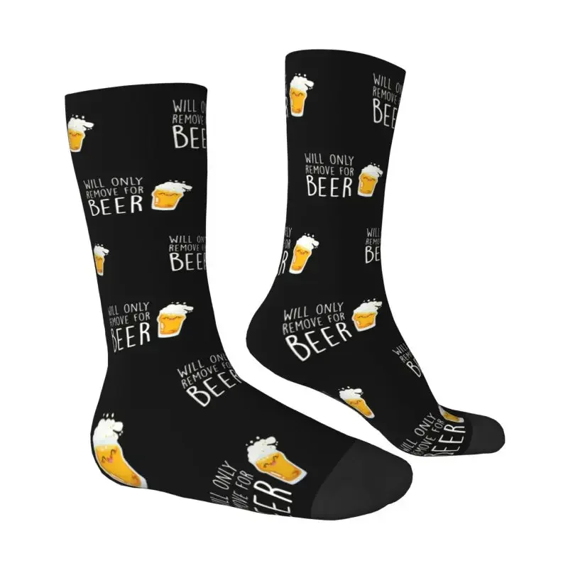 Cool Will Only Remove For Beer Socks Women Men 3D Printed Alcohol Lover Basketball Sports Socks