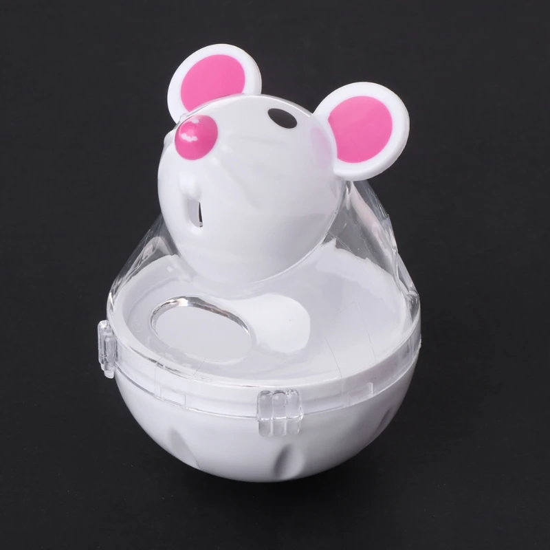 367A Interactive Cat Toy Automatic Tumbler Cute Mouse Mice Treat Dispenser Slow Food Feeder Teaser Toy for Indoor Cats