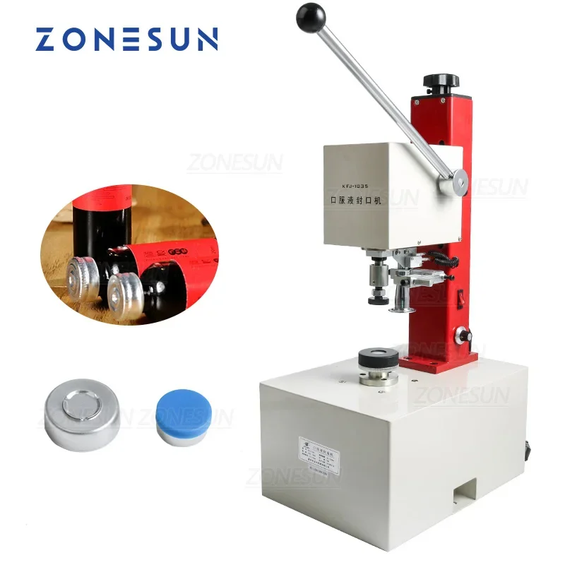 ZONESUN Custom Penicillin Bottle Capper Antibiotics Bottle Crimper Perfume Oral Liquid Solution Electric Capping Machine