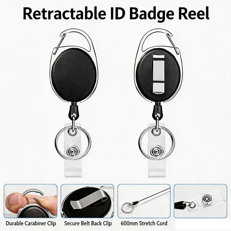 Retractable Id Pendant Badge Reel Roulette Id Badge Holder Retractable Lanyard Holder for Id Card Portagafetes HZ03