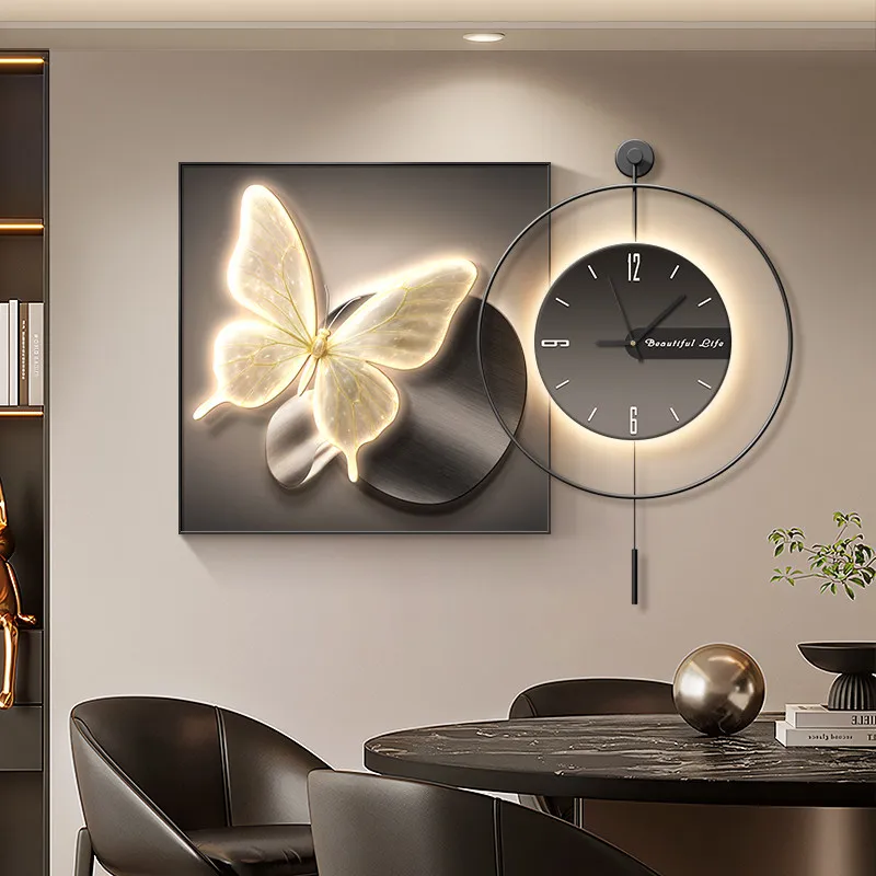 Xenomorph Aesthetic Wall Clocks Design Silent Fashion Restaurant Wall Watch Luxury Digital Relogio De Parede Home Decoration