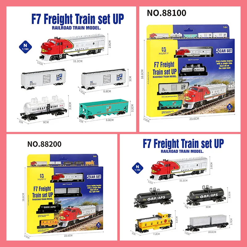

N Scale HF 1:160 American FP-7 Train Carriage Set Model With Power Ornament Souvenir Display Collection Hobby Gift
