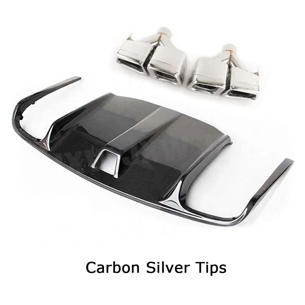 JXWANCF ألياف الكربون المصد الخلفي الشفاه مع نصائح العادم لبنز E Class W207 C207 كوبيه E260 E300 E350 سبورت كوبيه 2009-2012 FRP #4