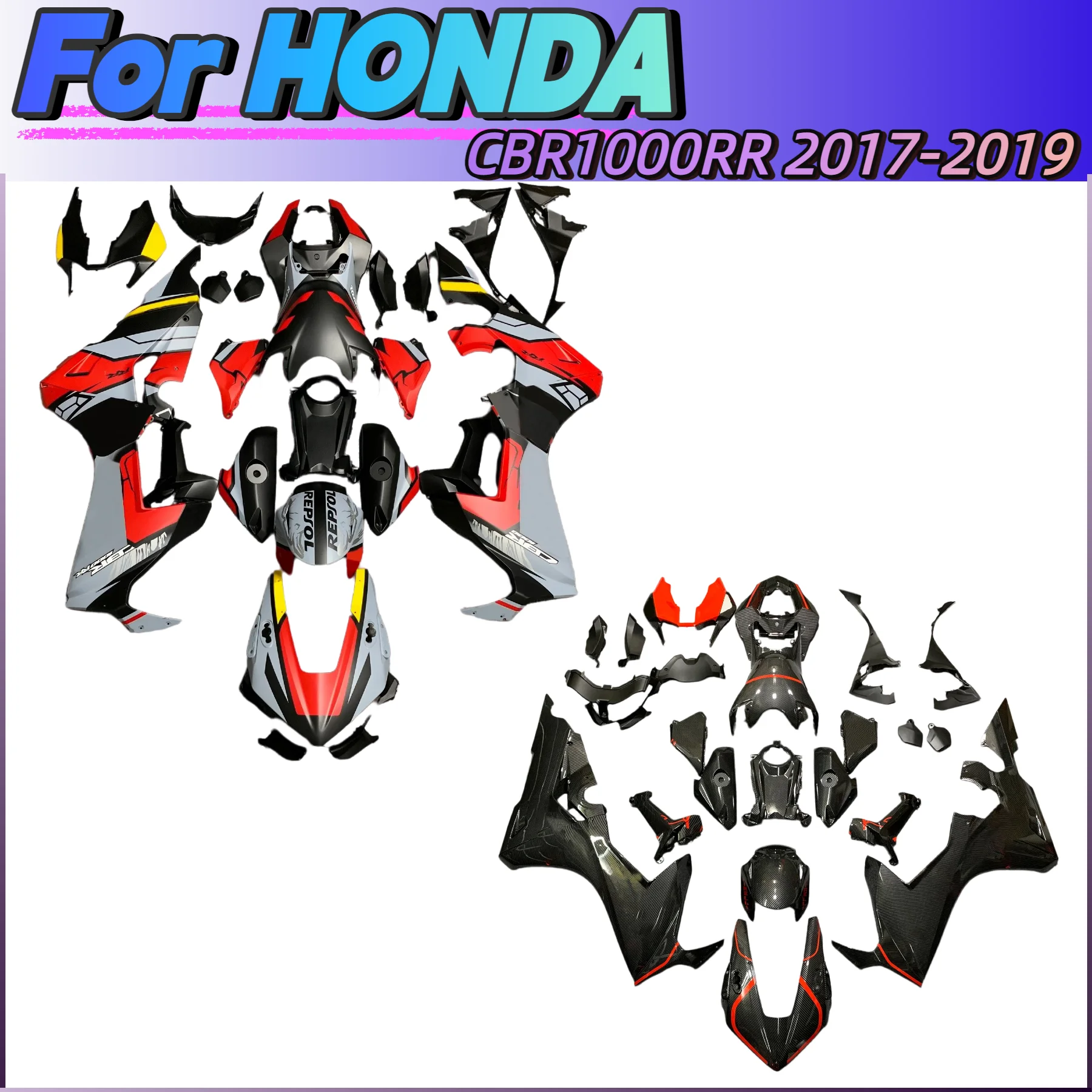 

Motorcycle Fairing Kit For Honda CBR1000 RR 2017 2018 2019 CBR 1000RR Bodywork Injection Mold 1000 Matte Black Red Accept Custom