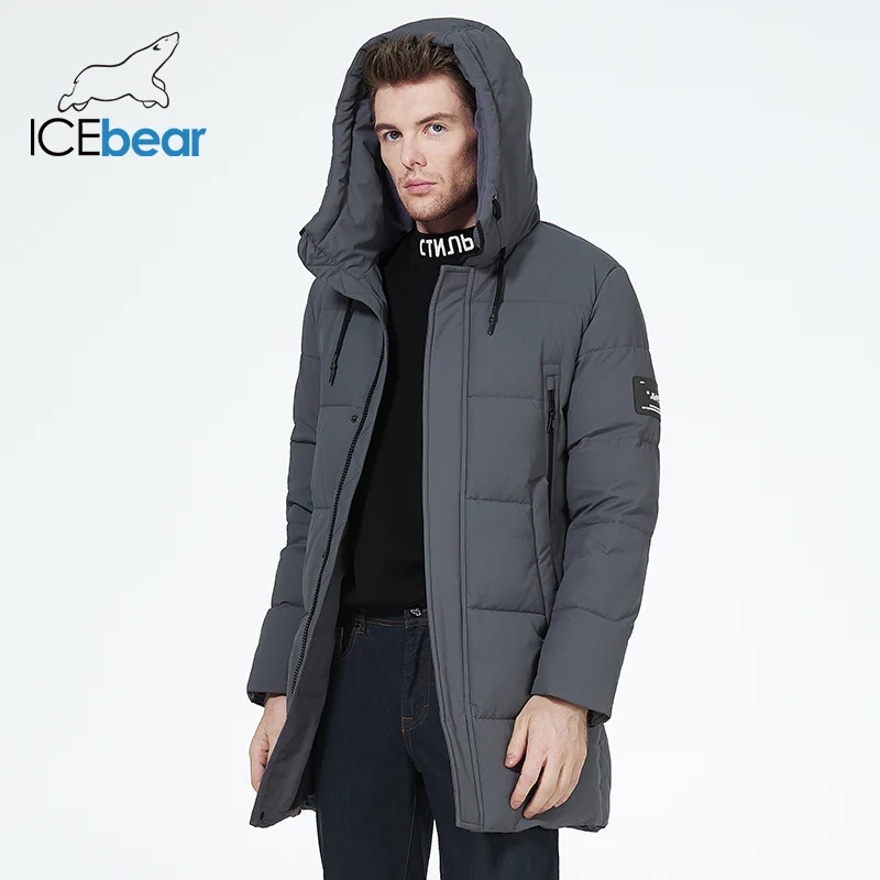 ICEbear 2023 winter jackets for men casual cotton coat mid-length Puffer parkas MWD3061D