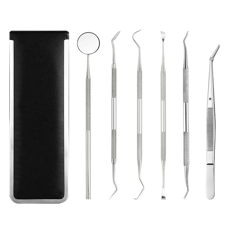 Stainless Dental Tool Set Dentist Tooth Clean Hygiene Picks Mirror Kit Oral Health Tooth Cleaning Inspection Tartar