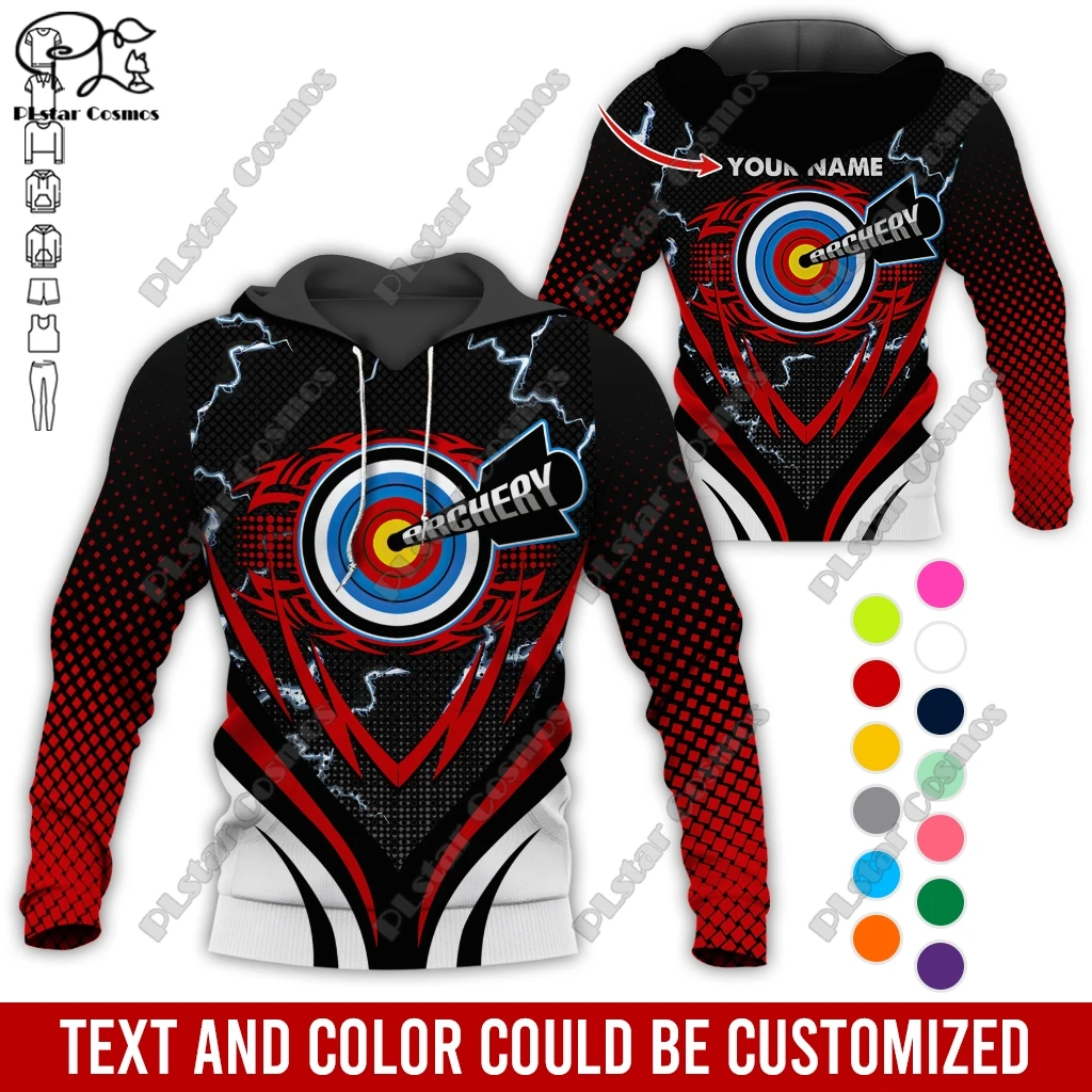 

PLstar Cosmos 3D printing custom name archery club uniform street casual women's men's hoodie shooting training a1