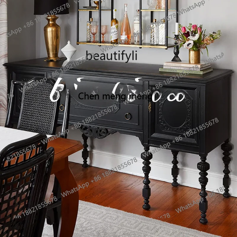 

] Solid Wood Storage/Black Storage/Bedroom Living Room Chest of Drawers/Hallway Storage Cabinet/