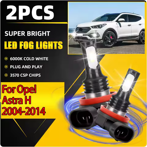 90W H8 H9 H11 Auto Fog Lamps 20000LM LED Front Fog Lights 6000K Plug And Play For Opel Astra H 2004 2005 2006 2007 2008-2014