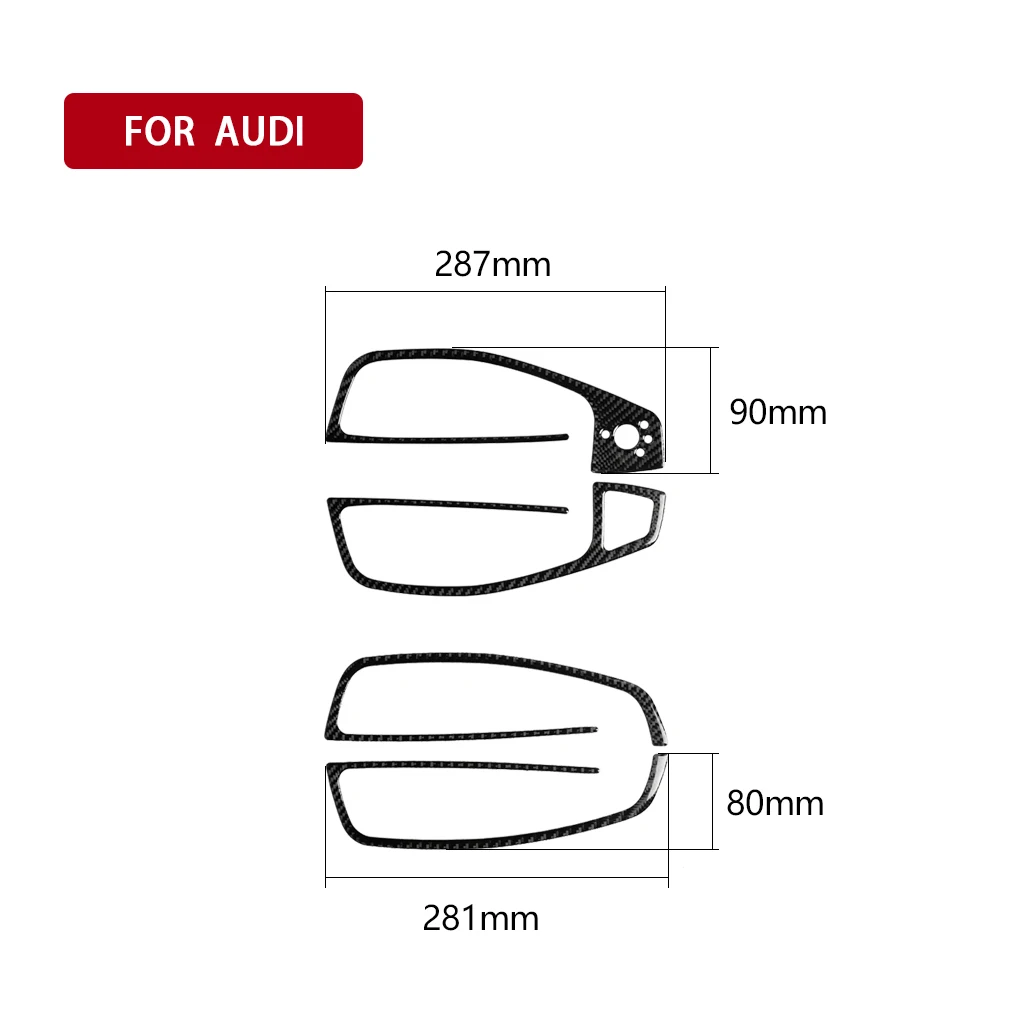 For Audi A6 C7 A7 2012-2018 Car Door Handle Window Control Panel Cover Frame Sticker Carbon Fiber Decor Car Interior Accessories